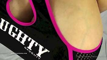 Chelsea Charms naught shirt and blue bra