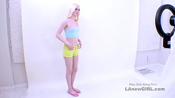 Beautiful Blonde fucked at photoshoot, Swallows cum, porno casting