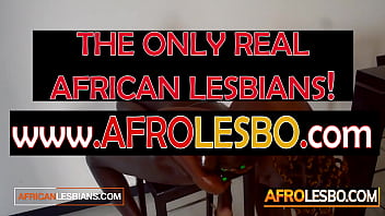 Hot amateur African lesbian Mishie dildoing her GFs Esther bubble butt