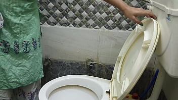Indian beautiful Fucked step mother naughty stepson alone at home fuck cum in mouth in washroom real orgasam hindi audio