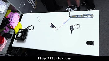 Busty Shoplifter Getting Fucked by Two Young Officers - Shopliftersex