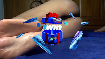 Made for foot fetishists, foot massage, blue nails and a big oiled butt too