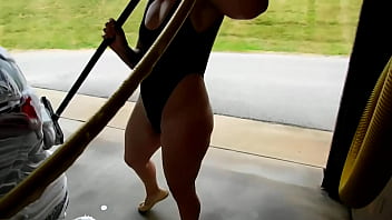 Thong bodysuit- public car wash