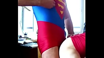 SuperPapi and Wonder Boi Robin have some nice butt Fucking in Lycra
