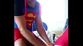 SuperPapi and Wonder Boi Robin have some nice butt Fucking in Lycra