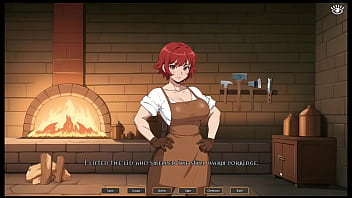 Tomboy Love in Hot Forge [ Hentai Game ] Ep.1 she is masturbating while thinking of you !