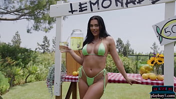 Lemonade stand with big boobs curvy MILF beauty Kaitlynn Anderson