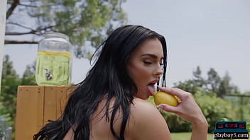 Lemonade stand with big boobs curvy MILF beauty Kaitlynn Anderson
