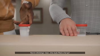 3D girl sucks and does anal with a black guy with a giant black penis