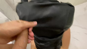 Painfull and rough fuck for screaming SLUT wife and cum over leather jacket