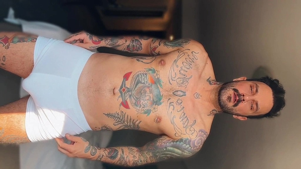 man masturbating and moaning until intense orgasm