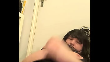 French chubby sissy play in lingerie. Magic wand. Tits play. Masturbate and cum