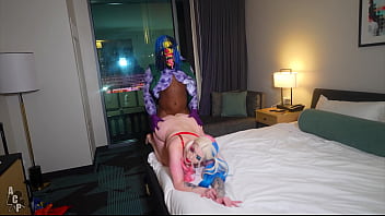 Harley Quinn Gets Her Pink Pussy Destroyed By The Joker Starring Rachel Luxe And Gibby The Clown