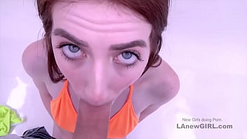Super Sexy Brunette Teen cums really hard at casting