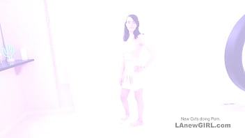 Cute Teen Brunette Nerd tries out Porn