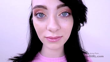 Cute Teen Brunette Nerd tries out Porn