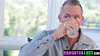 Stepdaughter Is Stripped Down to Her Panties and Sucking Dick on All Fours - Daughterlust