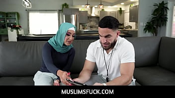 MuslimsFuck  -  Arab teen maid with hijab Violet Gems caught stealing money by her client