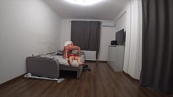 Cuckold is looking at his fucking wife behind the mirror! Real Cheating