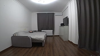 Cuckold is looking at his fucking wife behind the mirror! Real Cheating