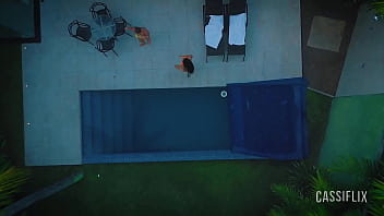 Festinha na piscina com o namorado da minha amiga, que estava louco para comer meu cu. assista completo no cassiflix
