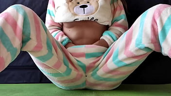 teen with small tits in pajamas masturbate pussy and squirting orgasm