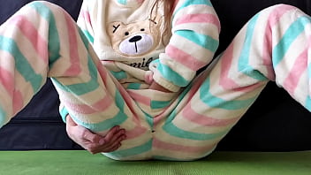 teen with small tits in pajamas masturbate pussy and squirting orgasm