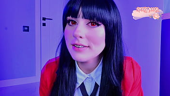 JOI: Yumeko Jabami teases you with her legs in nylon pantyhose and makes you cum on her pretty soles