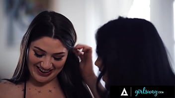 GIRLSWAY - Naughty Busty Stepmom &amp_ Stepdaughter Find A New Way To Have Fun Together Without Internet