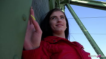 GERMAN SCOUT - Skinny Tall Teen Lana Lenani with long legs and Hair at Casting Fuck