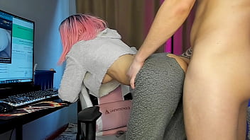 He ripped off my pajama pants and fucked me in doggy while we watched porn