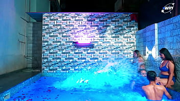 Gangbang sex is full entertainment in the swimming pool