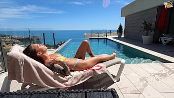 Petite blonde girl&#039_s doing nasty solo webcam show for her husband