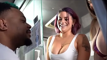 Itsabbyrose and Aria Six work at BPD coffee truck and serve up squirt and cream to a BBC