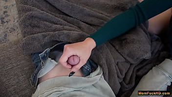 The heater broke and your stepmom is going to need your help to stay warm, but she noticed that your hands are really cold, so her breasts and pussy might be a good place to forget about hands