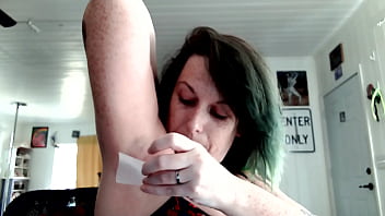 camgirl waxing hairy armpits ASMR fetish