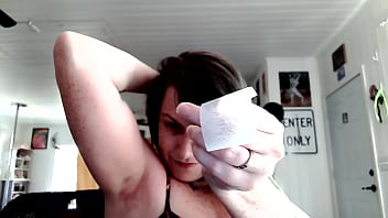 camgirl waxing hairy armpits ASMR fetish