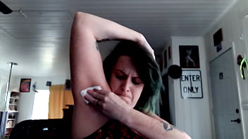 camgirl waxing hairy armpits ASMR fetish