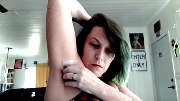 camgirl waxing hairy armpits ASMR fetish