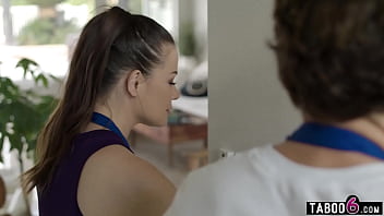 Married latina maid cheats with wealthy homeowner with husband right there