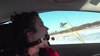 Driving around while ball gagged