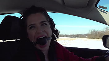 Driving around while ball gagged