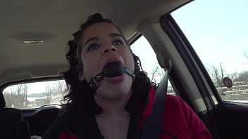 Driving around while ball gagged