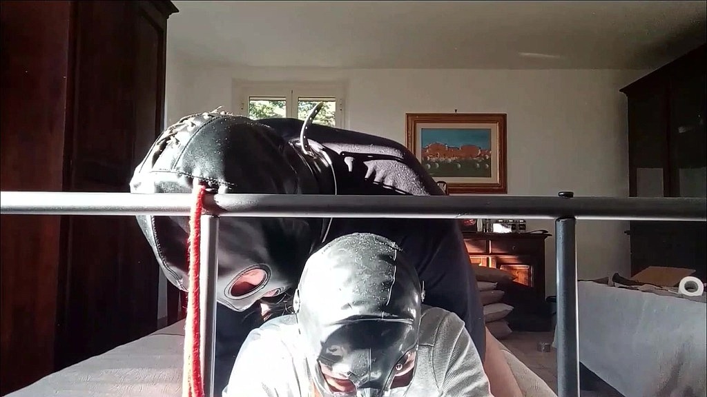 30 minutes bondage fucking and sucking on miniskirt, pantyhose and high heels, with cum on tits