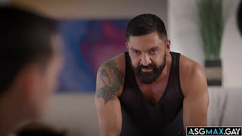 Stepdad Dominic Pacifico having a hot intense bareback gay sex with stepson Nicholas Adams