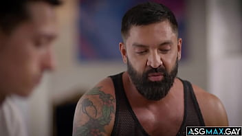 Stepdad Dominic Pacifico having a hot intense bareback gay sex with stepson Nicholas Adams