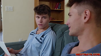 Trevor Harris notices Drake Vons big cock through his pants and loses focus