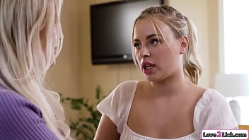 Stepmoms accidental kiss turns into licking her stepdaughter