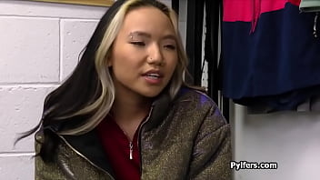 Mall cop loves Asians perky pierced nipples