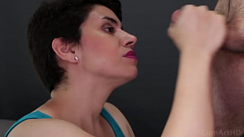 Licking cum from hand